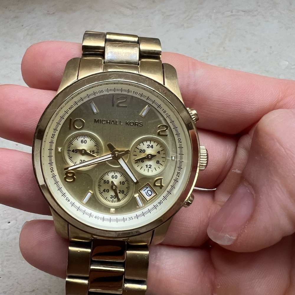 Michael Kors Gold Tone Boyfriend Chronograph Watch